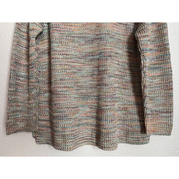 J. Jill Multi Color Cotton Blend Knit V-Neck Tunic Sweater - Picture 7 of 9